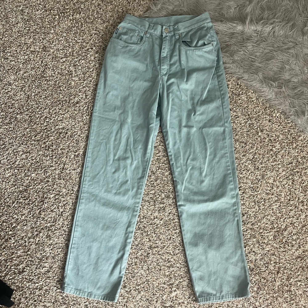 Lauren by Ralph Lauren Sage Green Cotton Jeans - Stained